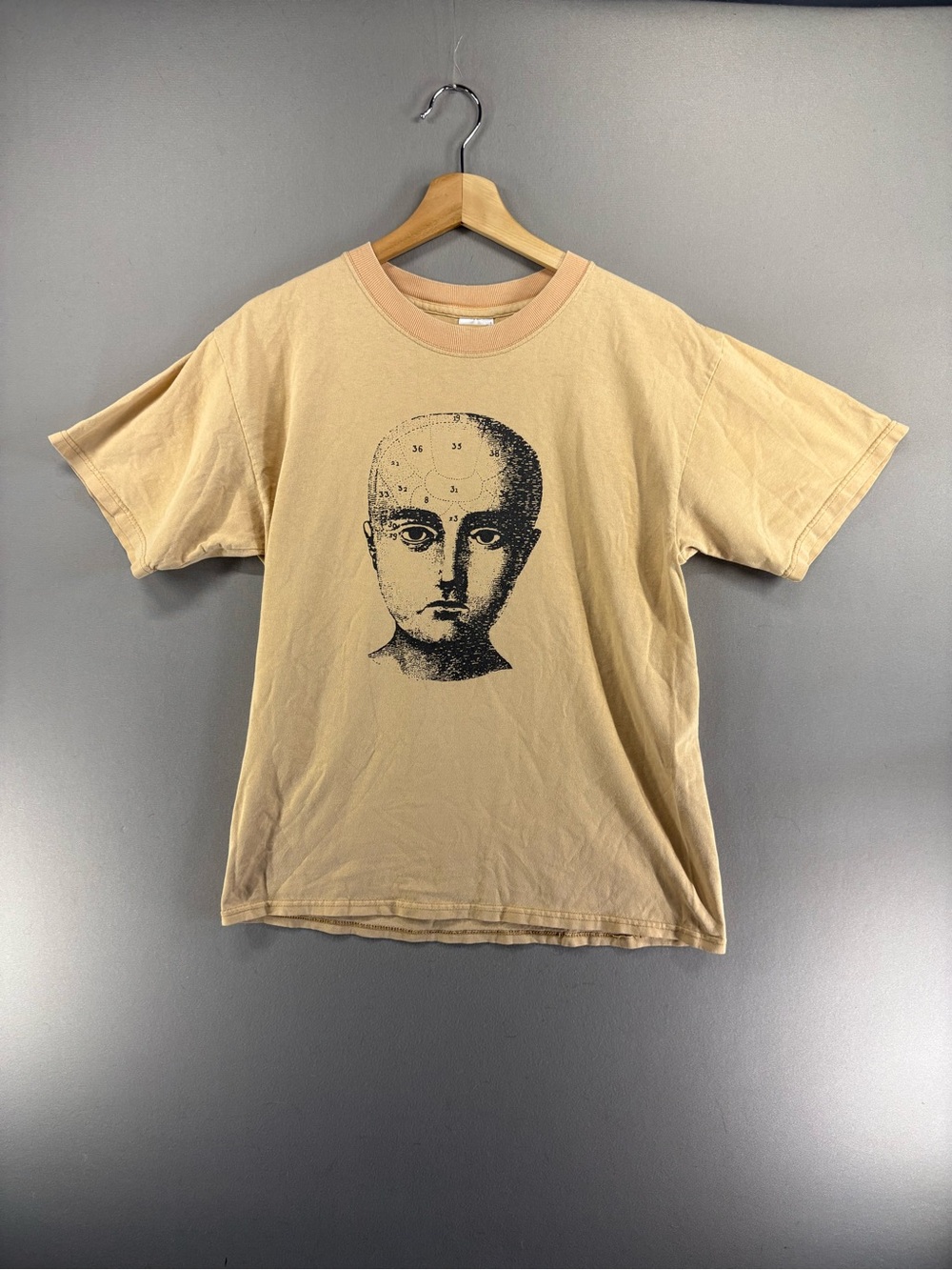 Vintage Bill Peaks Nyc T-shirt Gildan Size Medium Cream Classic Retro Style Art